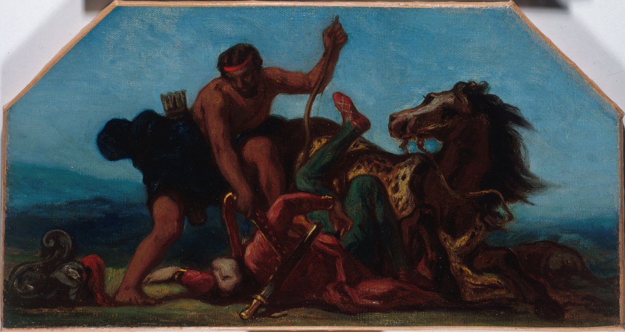 Vázlat a párizsi városháza Paix szalonjához: Herkules legyőzi Hippolytát, az amazonok királynőjét, 1849 és 1852 között (olaj, vászon). alkotó: Ferdinand Victor Eugene Delacroix