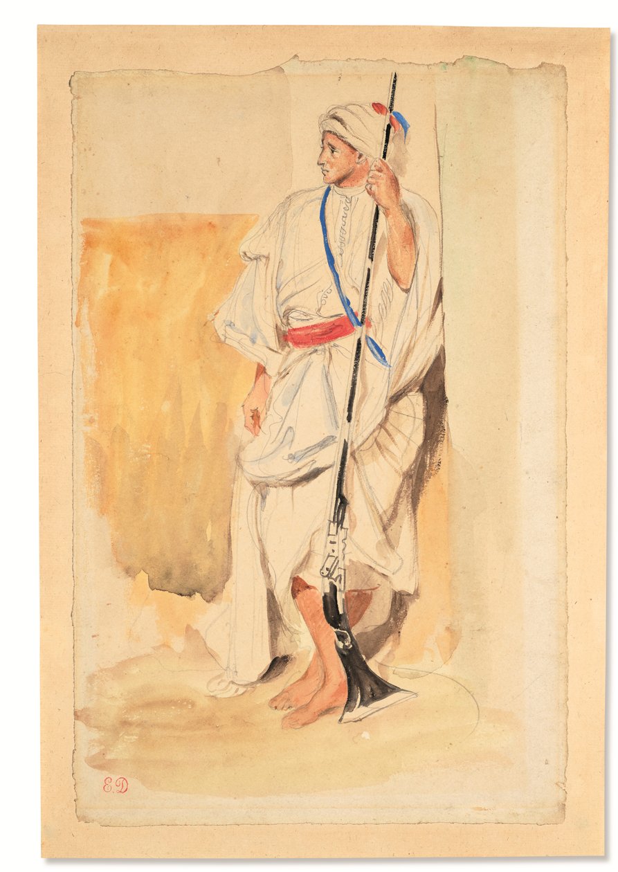 Álló arab (ceruza akvarell és gouache papíron) alkotó: Ferdinand Victor Eugene Delacroix