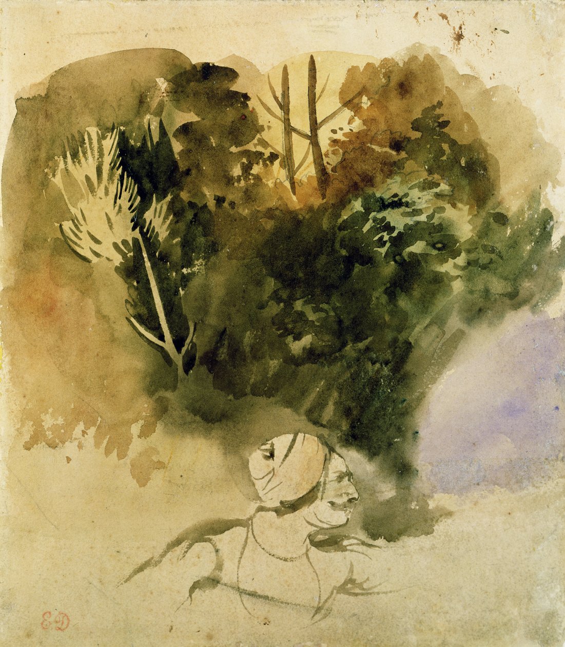 Tanulmány az indiai hadsereg egyik gurkájáról, 1830 alkotó: Ferdinand Victor Eugene Delacroix