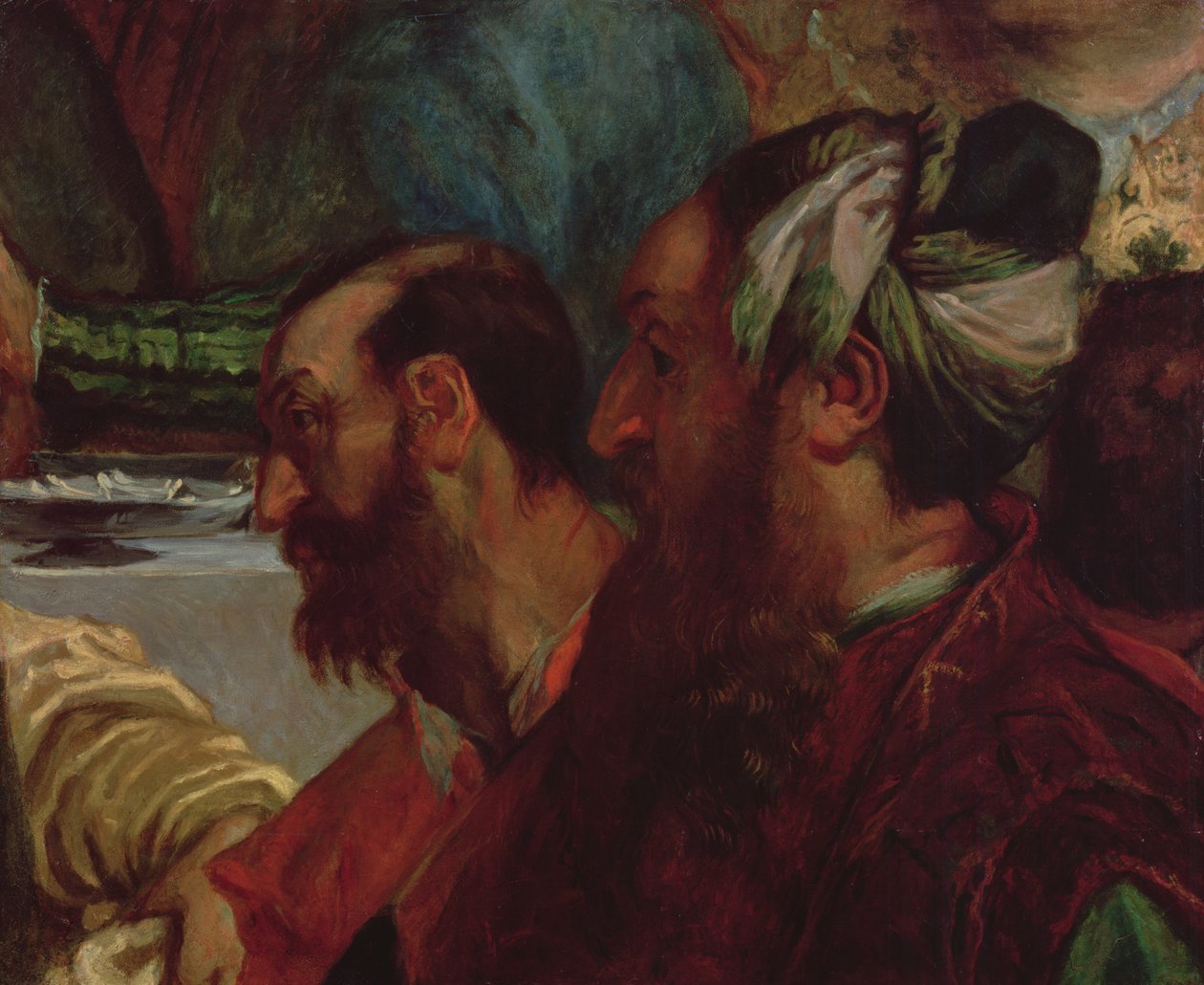 Tanulmány két fejről (Veronese kánai esküvője után), 1820 alkotó: Ferdinand Victor Eugene Delacroix