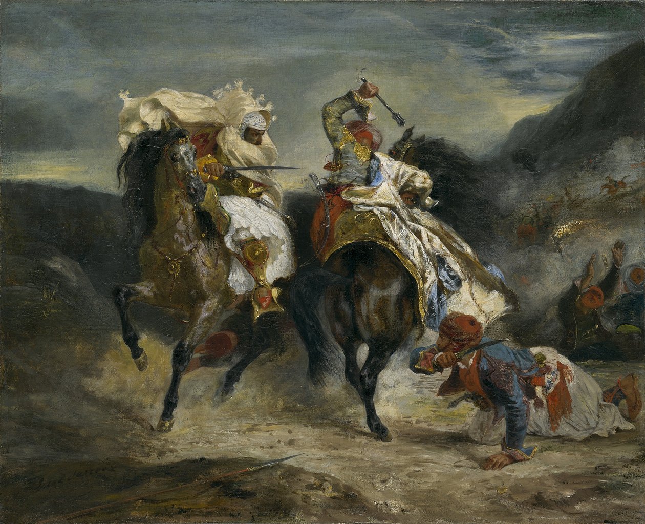 A Giaour és Hassan harca, 1826 alkotó: Ferdinand Victor Eugene Delacroix
