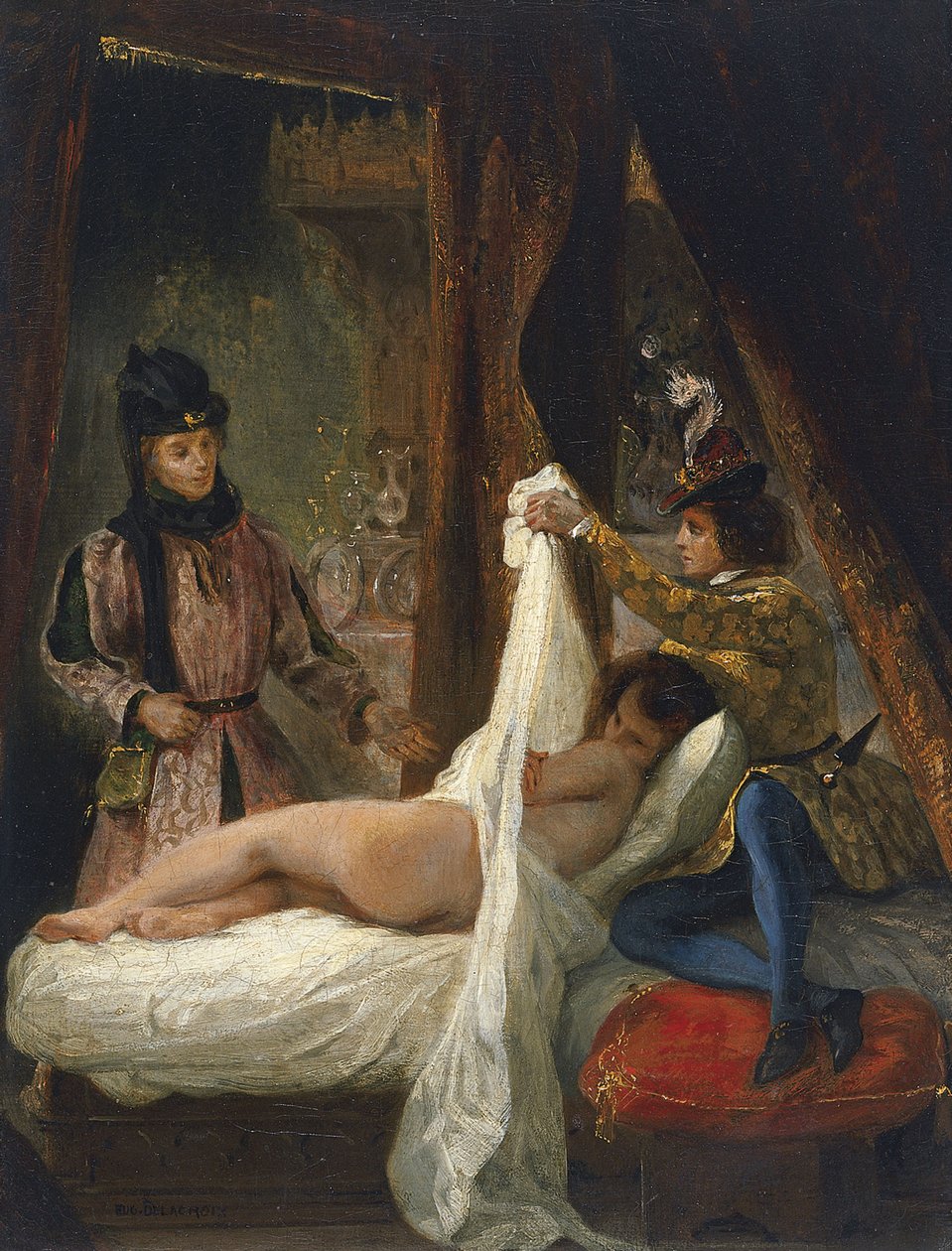 Az Orléans-i herceg a szeretőjét mutatja, c. 1826 alkotó: Ferdinand Victor Eugene Delacroix