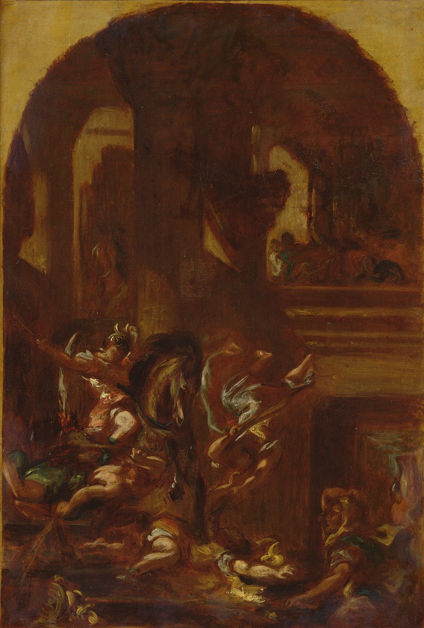 Heliodorus kiűzése a templomból, 1857 körül alkotó: Ferdinand Victor Eugene Delacroix