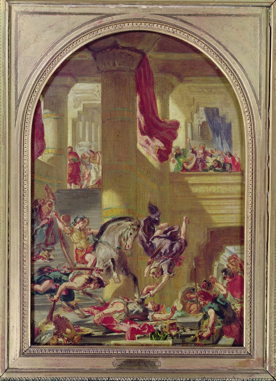 Heliodorus kiűzése a templomból, 1857 körül alkotó: Ferdinand Victor Eugene Delacroix
