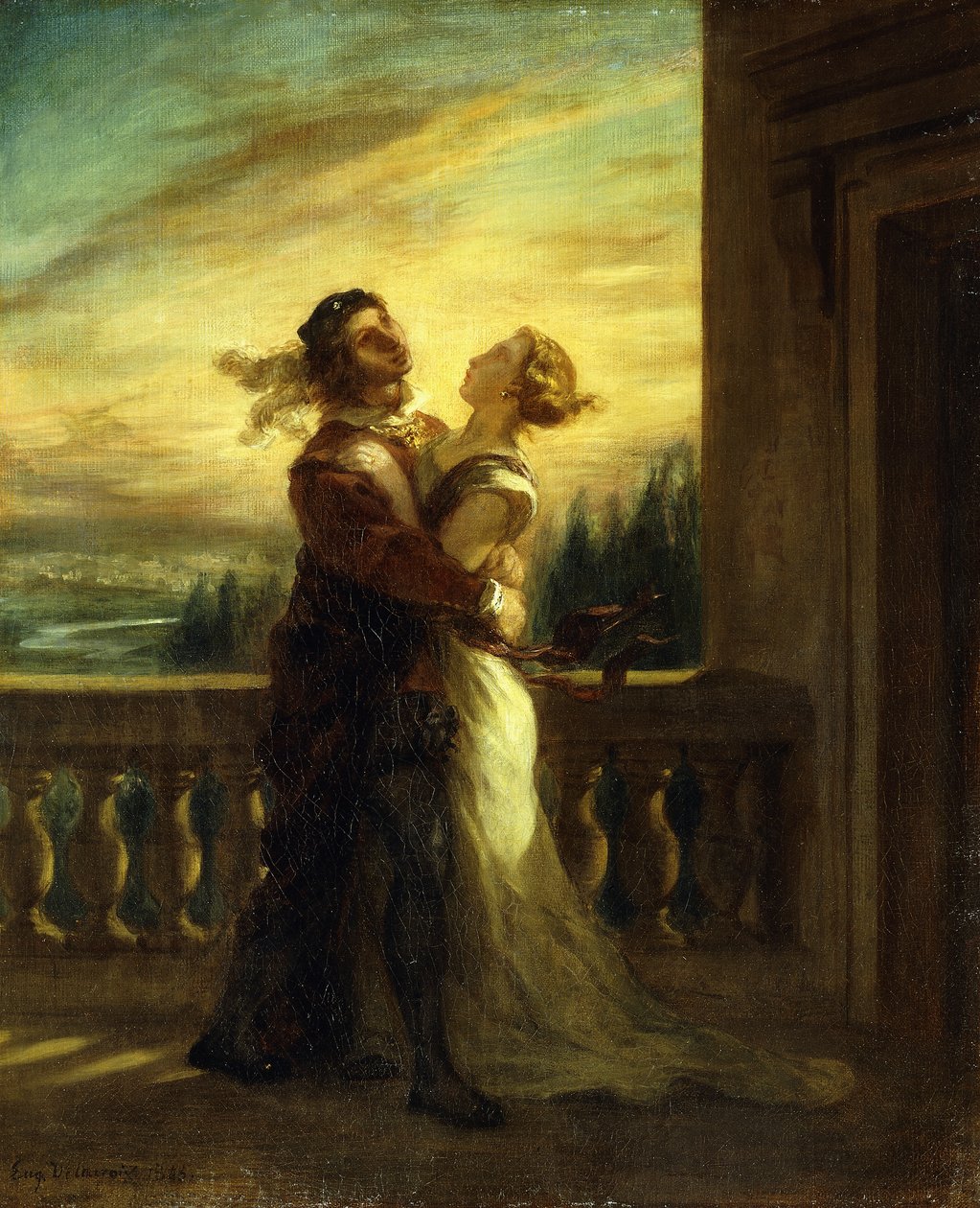 Rómeó és Júlia búcsúja; Rómeó és Júlia búcsúi, 1845 alkotó: Ferdinand Victor Eugene Delacroix