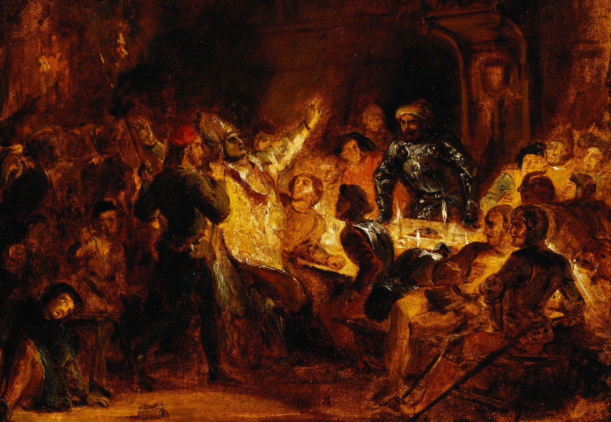 Liege püspökének meggyilkolása, alkotó: Ferdinand Victor Eugene Delacroix