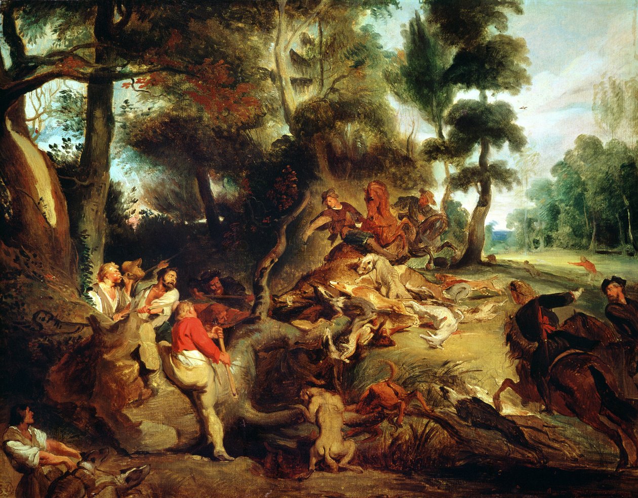 A vaddisznóvadászat, Rubens festménye után, 1840-50 körül alkotó: Ferdinand Victor Eugene Delacroix