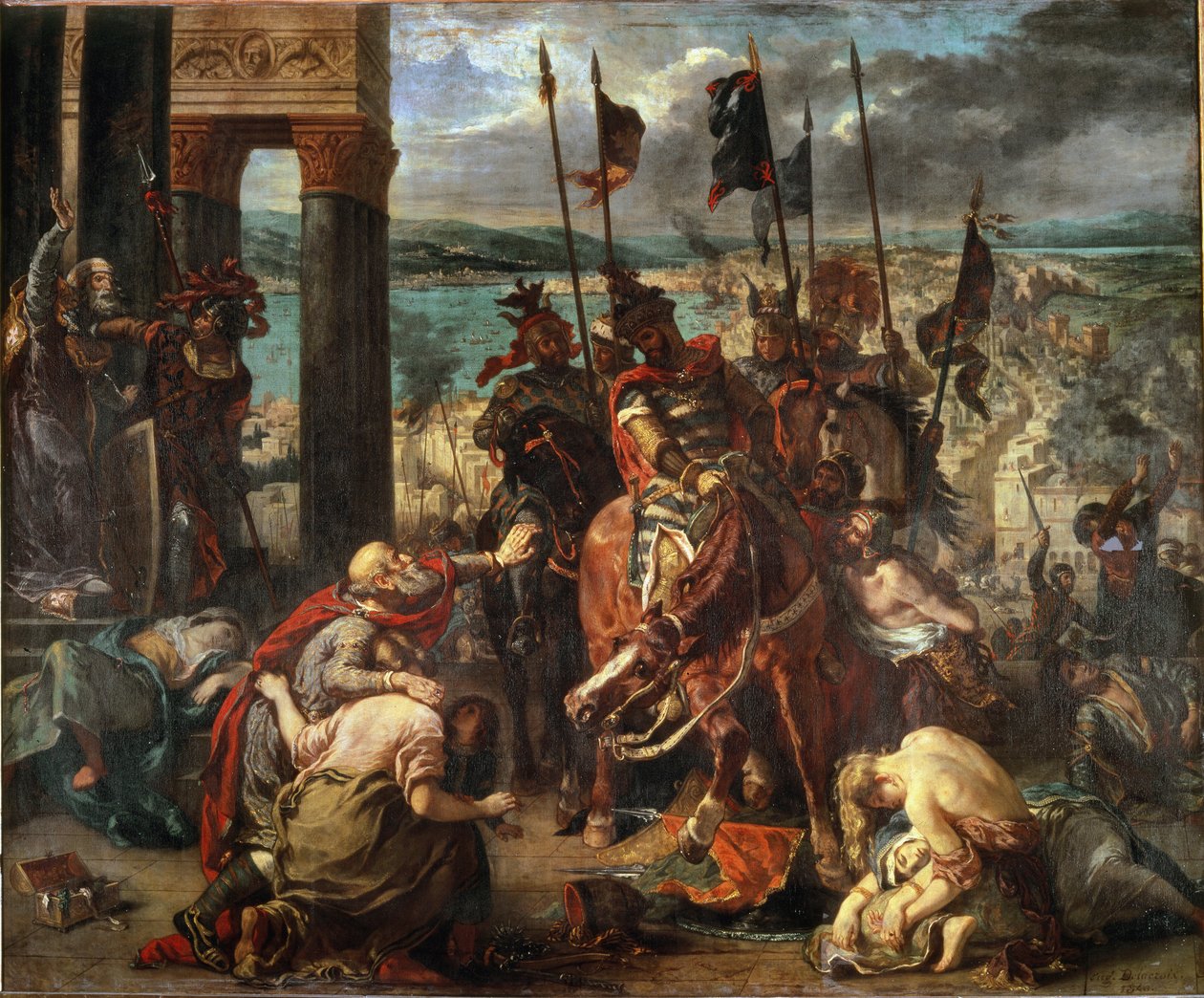 Konstantinápoly elfoglalása a keresztesek által 1204.12.04 - olaj, vászon alkotó: Ferdinand Victor Eugene Delacroix
