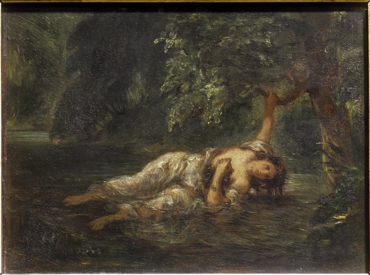 Ophelie halála - olaj, vászon alkotó: Ferdinand Victor Eugene Delacroix
