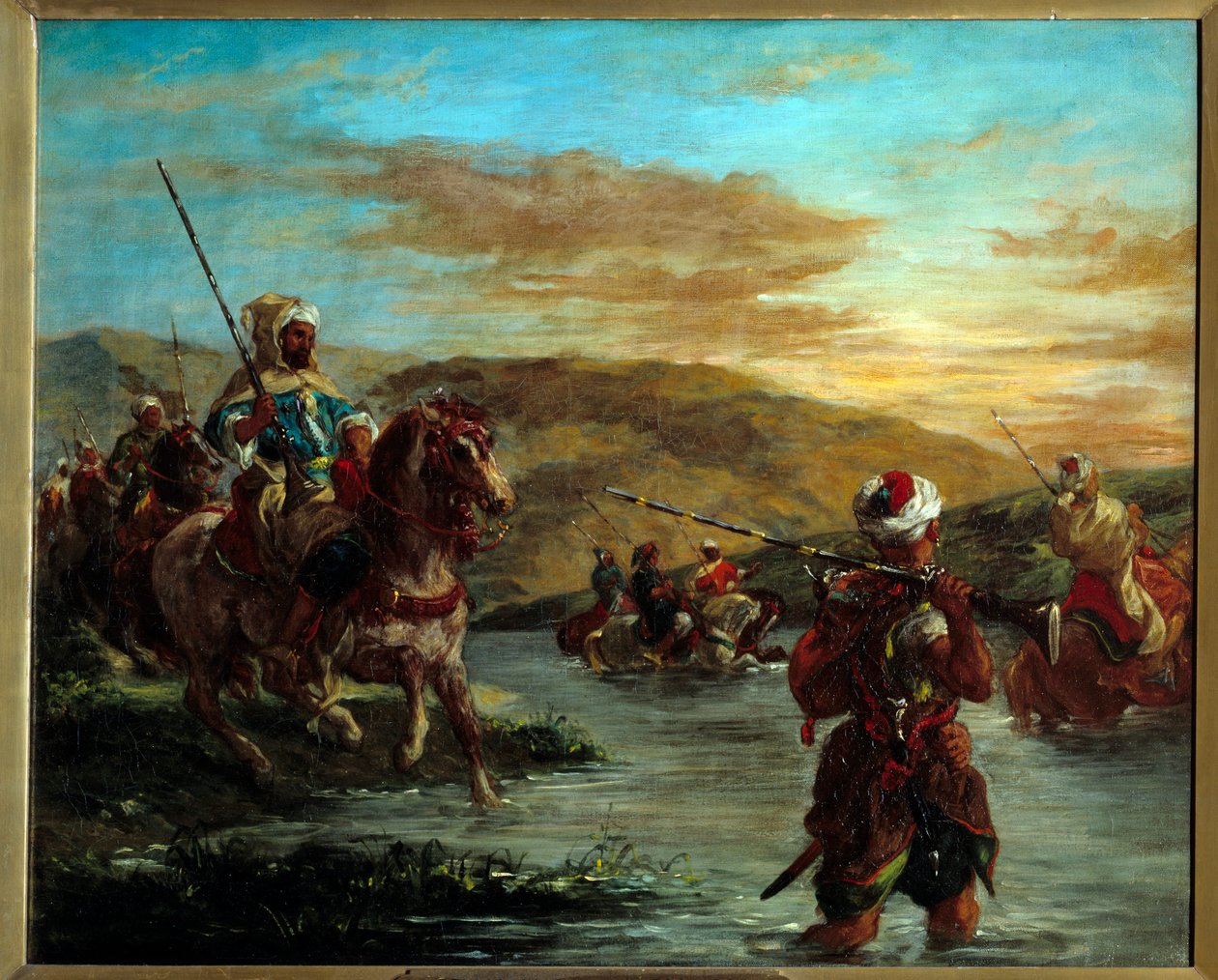 Egy gue átvonulása Marokkóban. Eugene Delacroix festménye (1798-1863) alkotó: Ferdinand Victor Eugene Delacroix