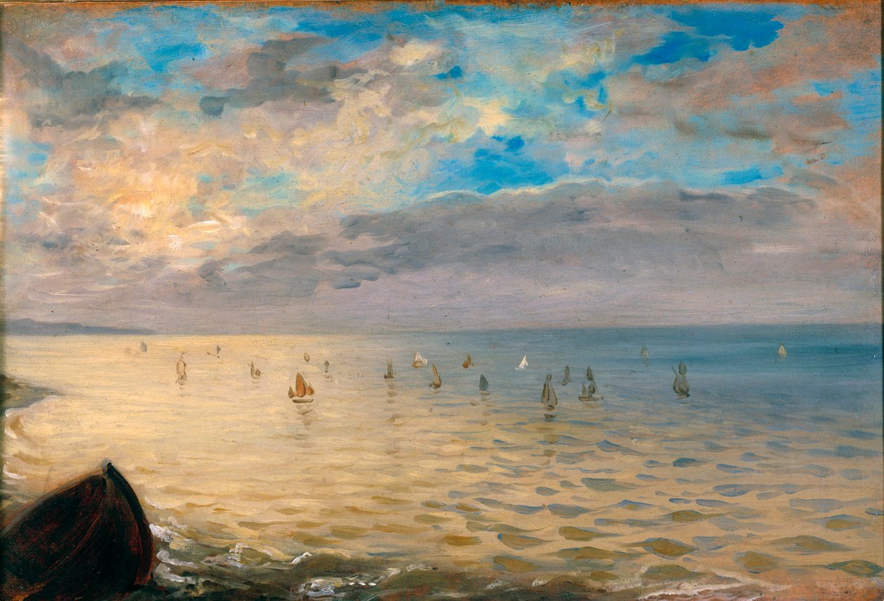 A tenger Dieppe magaslatairól nézve. Eugene Delacroix festménye (1798-1863) alkotó: Ferdinand Victor Eugene Delacroix