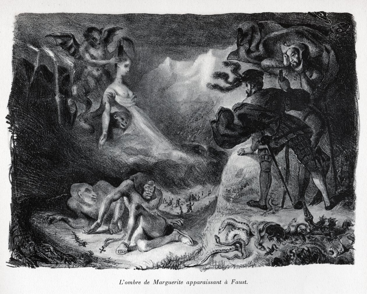 Gretschen árnyéka megjelenik Faustnál alkotó: Ferdinand Victor Eugene Delacroix