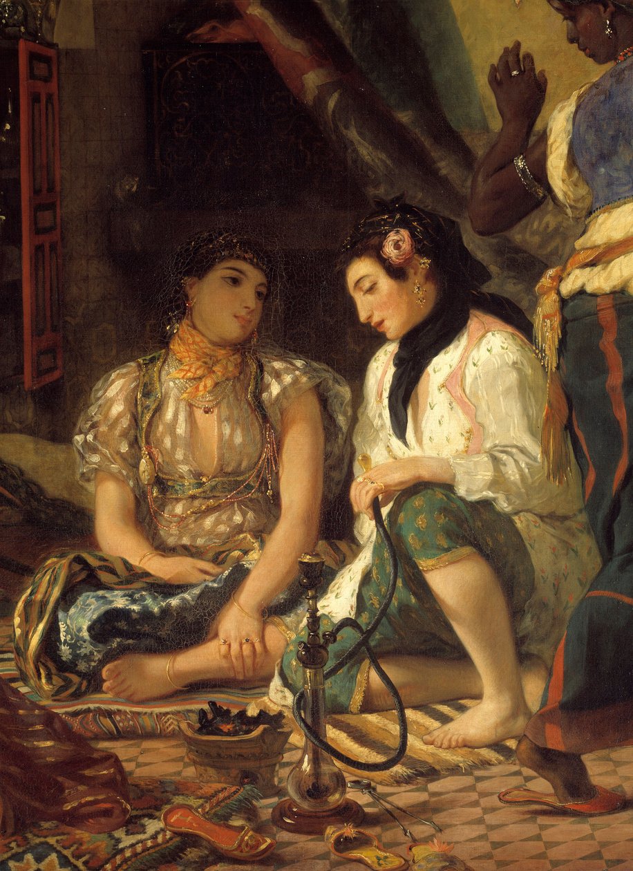 Az algíri nők a Detail lakásukban. Eugene Delacroix festménye alkotó: Ferdinand Victor Eugene Delacroix