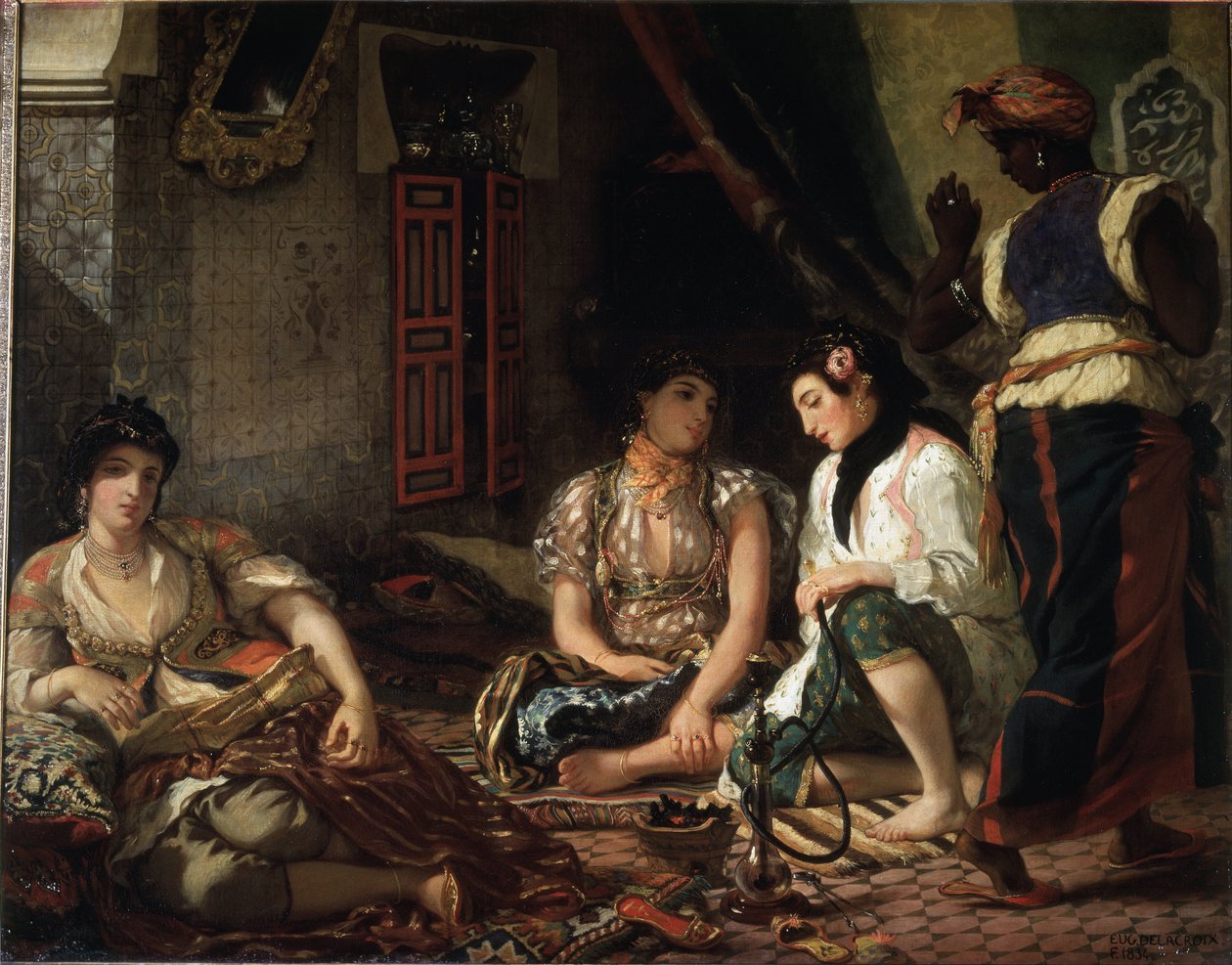 Az algíri nők a lakásukban alkotó: Ferdinand Victor Eugene Delacroix