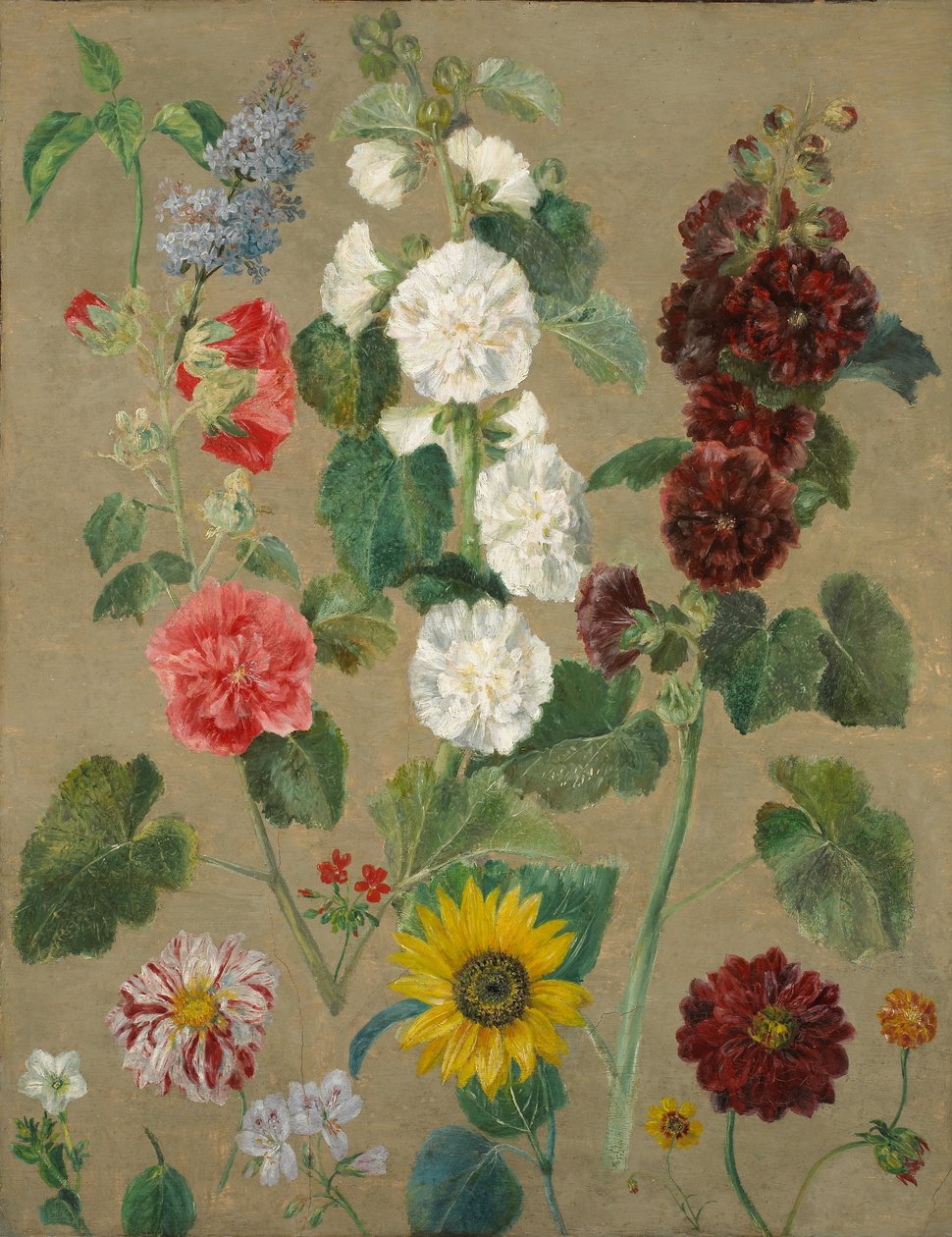 Cím nélkül (Virágok) (olaj a fedélzeten) alkotó: Ferdinand Victor Eugene Delacroix