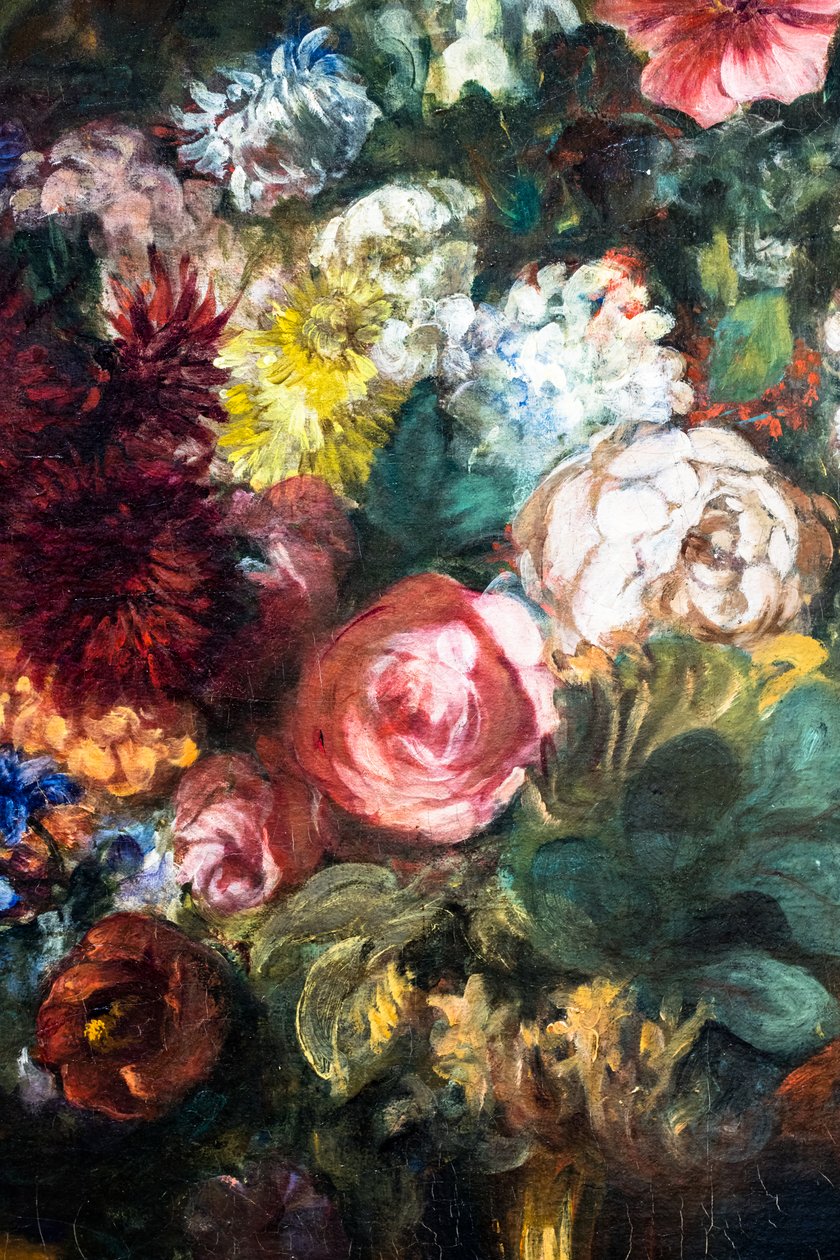 Virágváza egy konzolon, részlet alkotó: Ferdinand Victor Eugene Delacroix