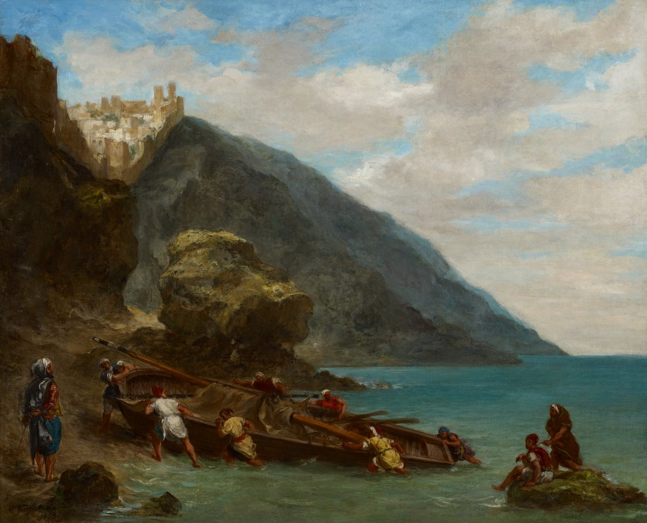 Kilátás Tangerre a tengerpartról alkotó: Ferdinand Victor Eugene Delacroix