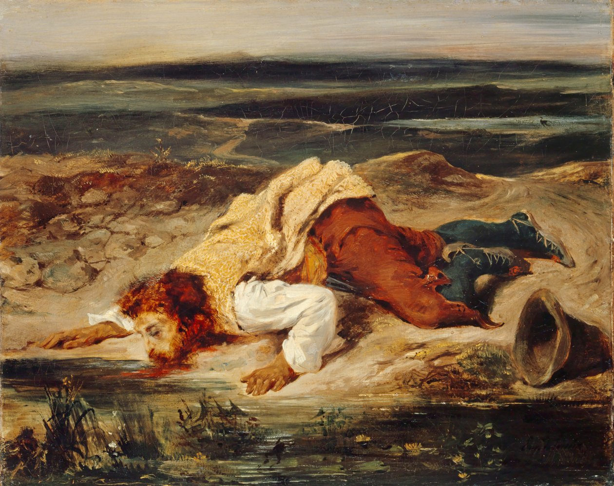 Sebesült brigand (római juhász), 1825 körül alkotó: Ferdinand Victor Eugene Delacroix