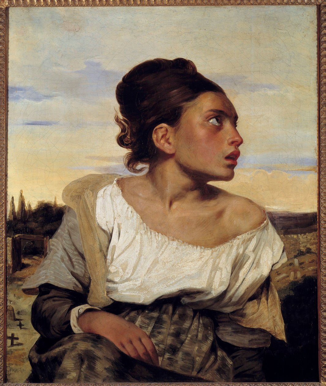 Fiatal árva a temetőben Eugene Delacroix festménye (1798-1863) 1824 V. 0,65x0,54 m alkotó: Ferdinand Victor Eugene Delacroix