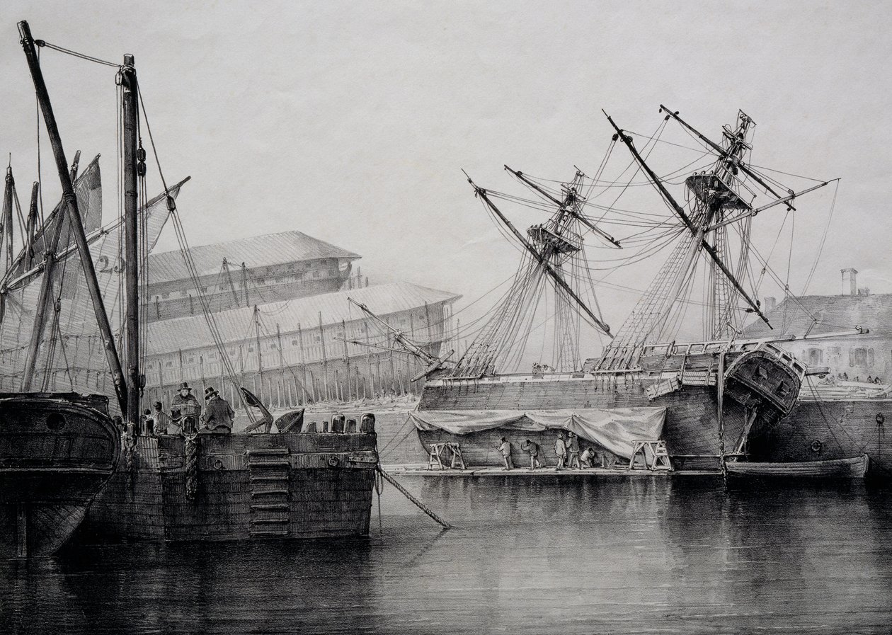 Brigantine, Ferdinand Perrot litográfiája alkotó: Ferdinand Victor Perrot