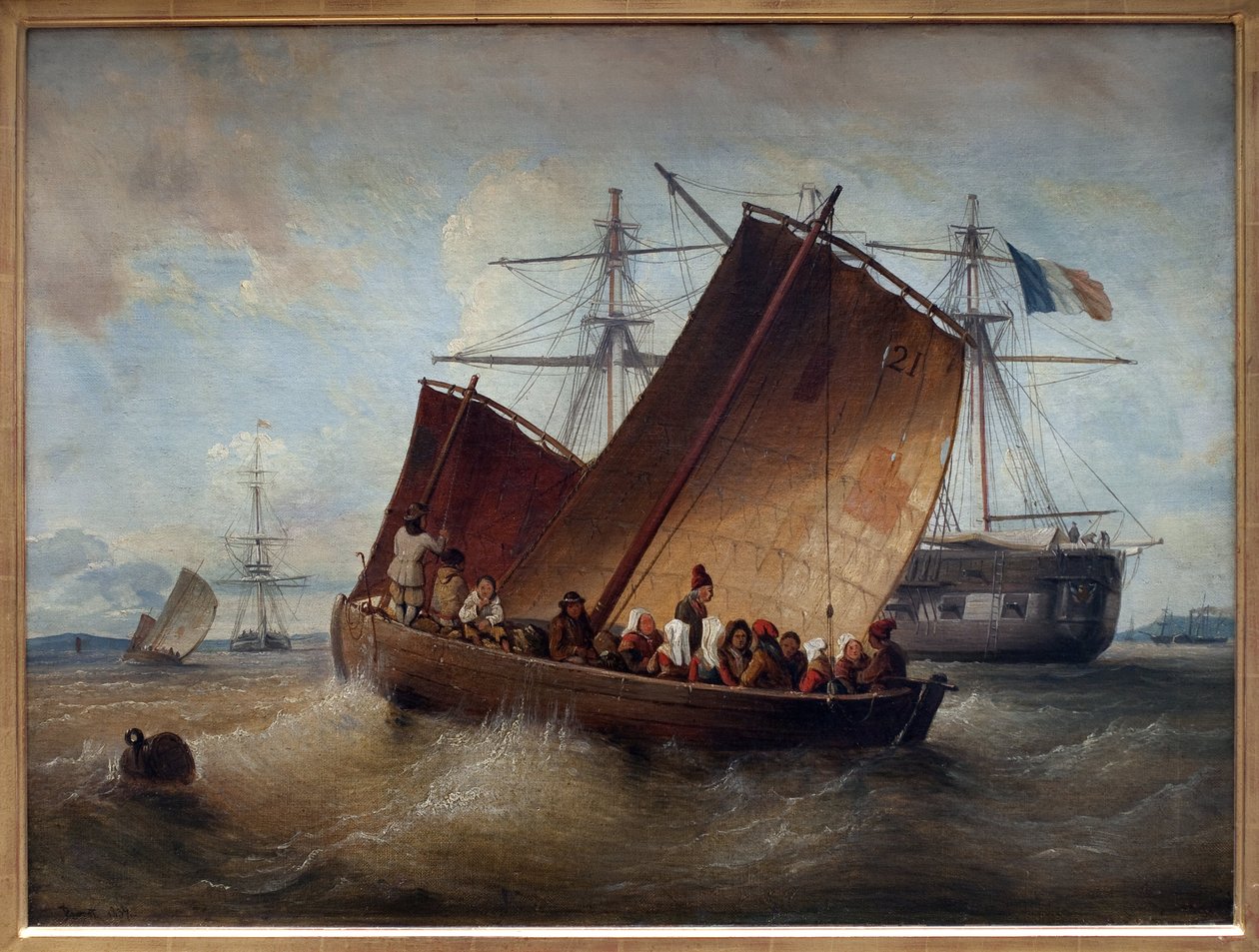 Plougastel csónakja. Ferdinand Perrot (1808-1841) festménye. Olajfestmény alkotó: Ferdinand Victor Perrot