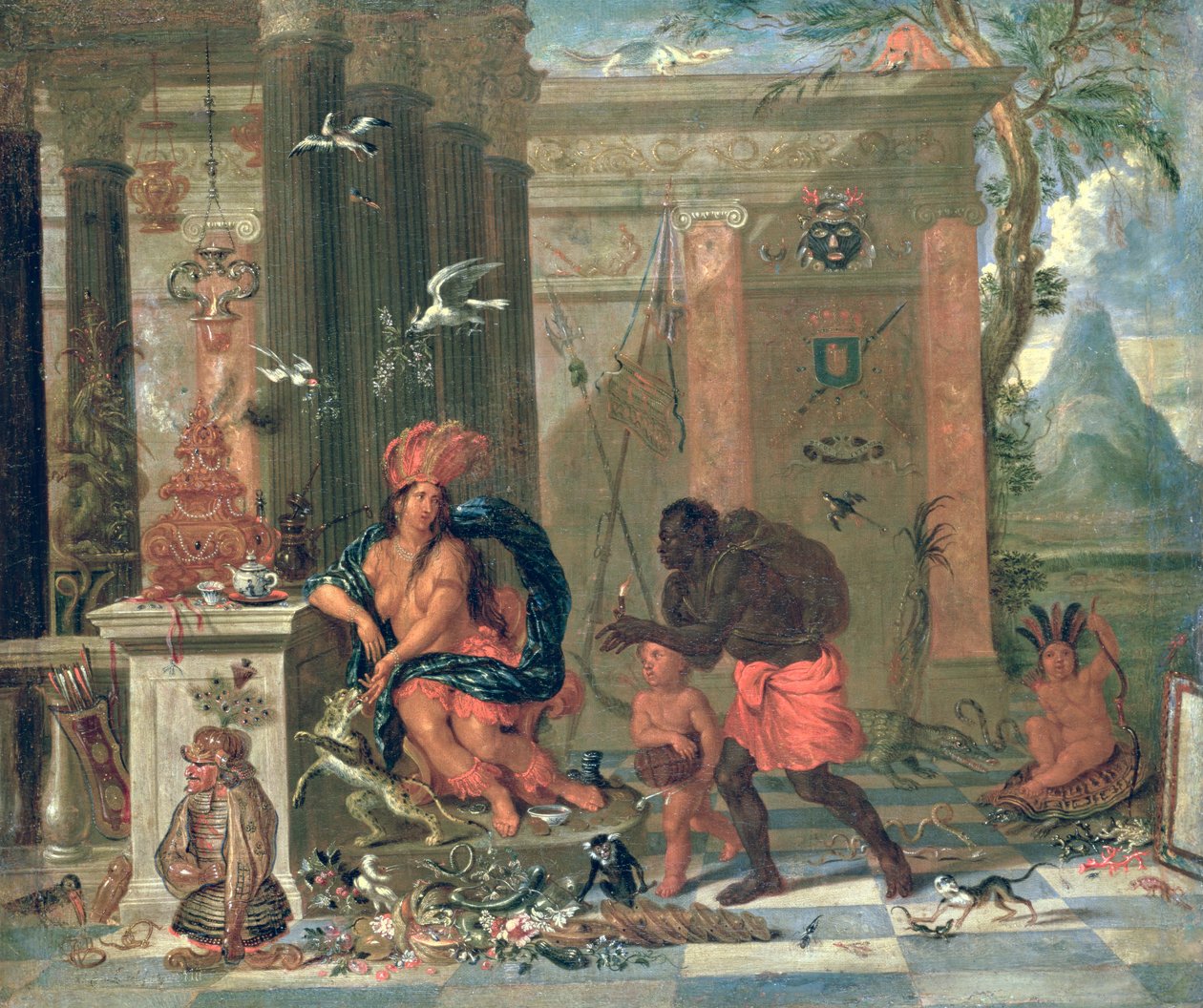 Amerika allegóriája, 1691 alkotó: Ferdinand van Kessel