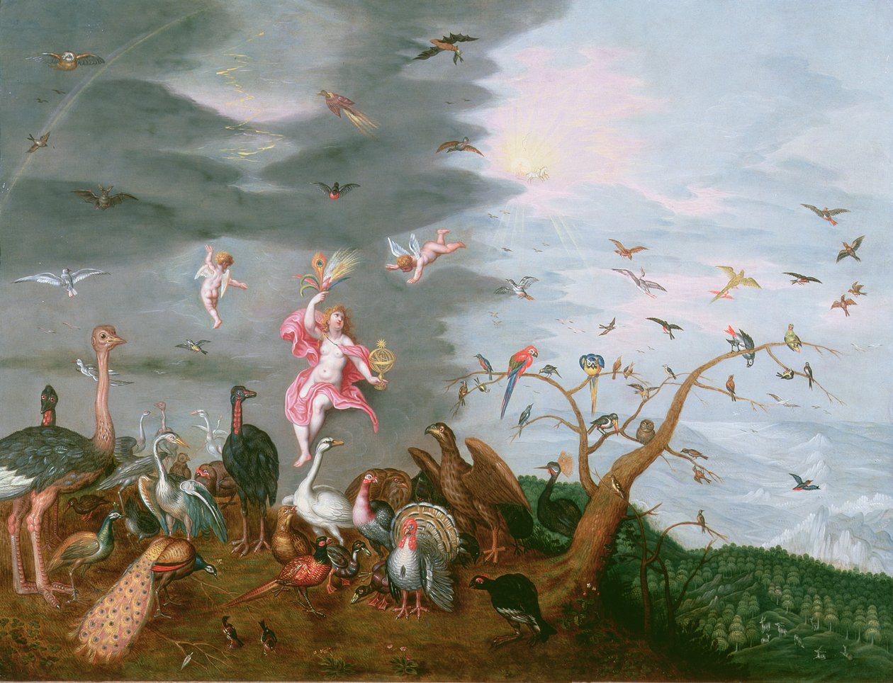 A levegő allegóriája (olaj a rézre) alkotó: Ferdinand van Kessel