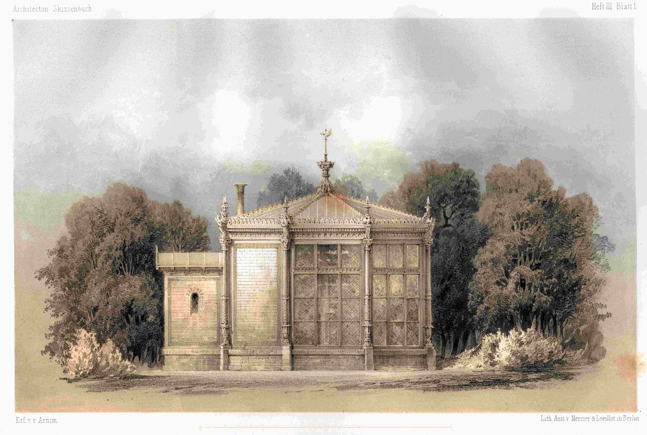 Berlin Schloss Glienicke kanáriház alkotó: Ferdinand von Arnim