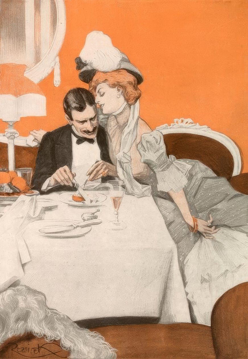 Nem túl viharos! A szenvedélyed mindent tönkretehet értem, de a köntösömet nem. alkotó: Ferdinand von Reznicek