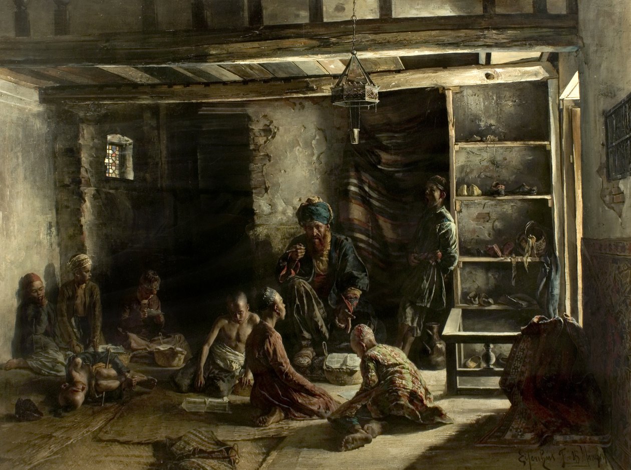Egy keleti iskola, 1885 alkotó: Ferencz Frans Eisenhut