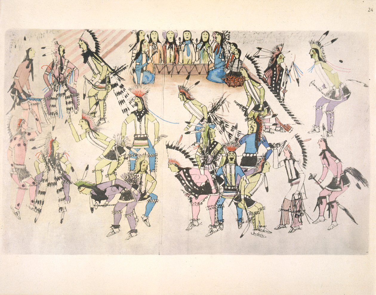 Grass dance (tinta, papír) alkotó: Fereol Bonnemaison