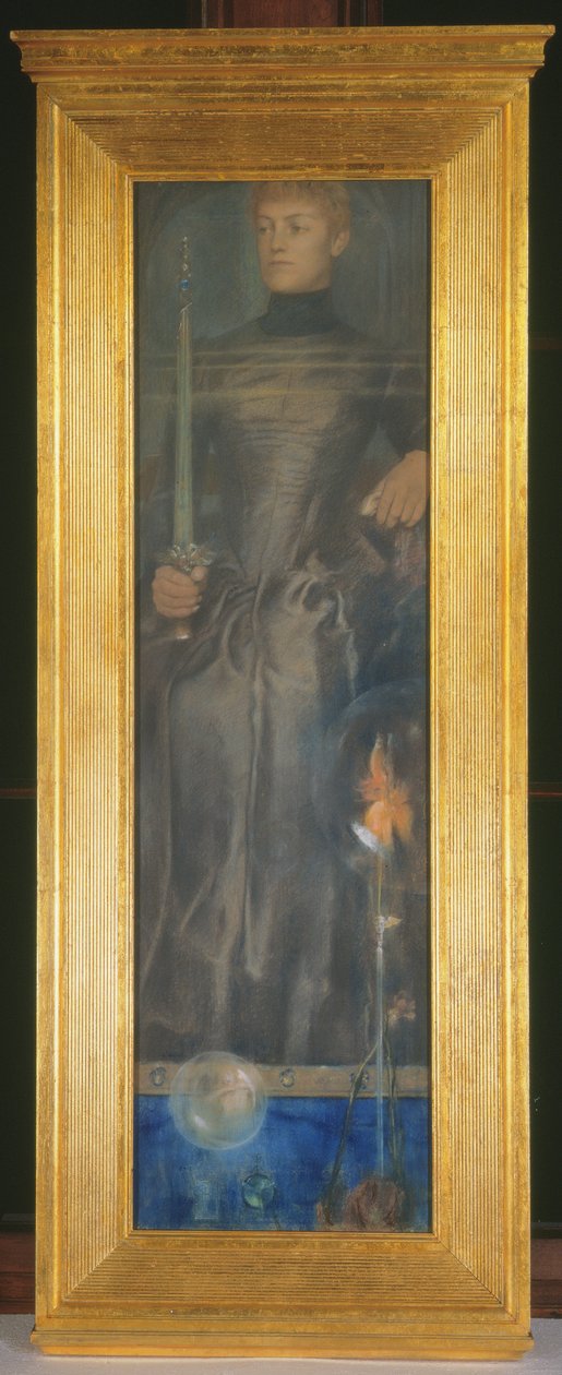 La Solitude (pasztell és viasz papíron) alkotó: Fernand Khnopff