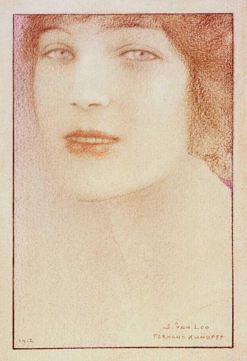 Női portré, 1912 (pasztell, papíron) alkotó: Fernand Khnopff
