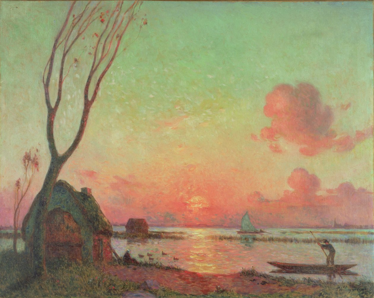 Naplemente Grande Briere-ben, 1910 körül alkotó: Fernand Loyen du Puigaudeau