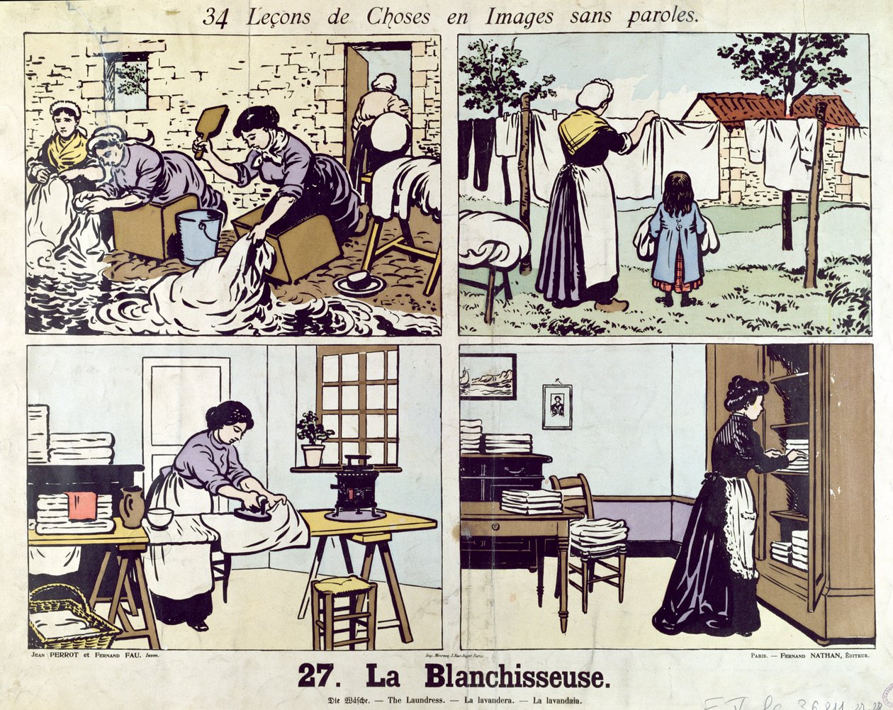 A mosónő, a szavak nélküli képek 34 leckéjéből, XX. század eleje alkotó: Fernand and Perrot, Jean Fau