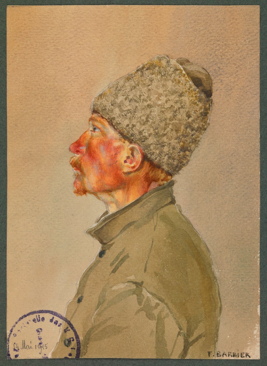 Egy orosz katona misét hallgat, Gustrow alkotó: Fernand Barbier
