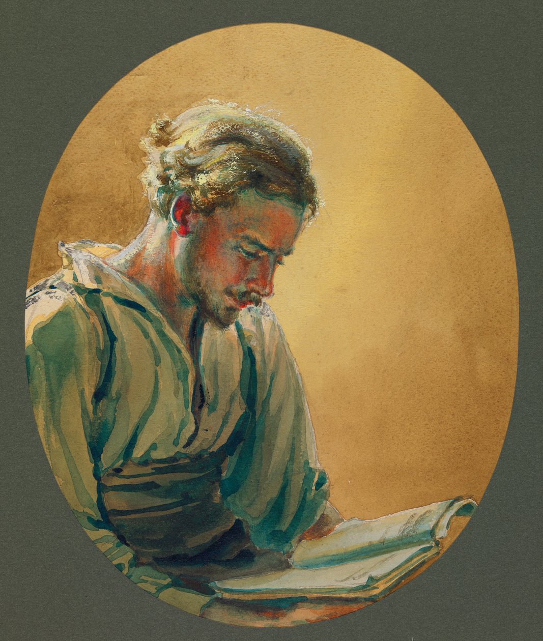 Egy fiatalember Gustrowban olvas alkotó: Fernand Barbier
