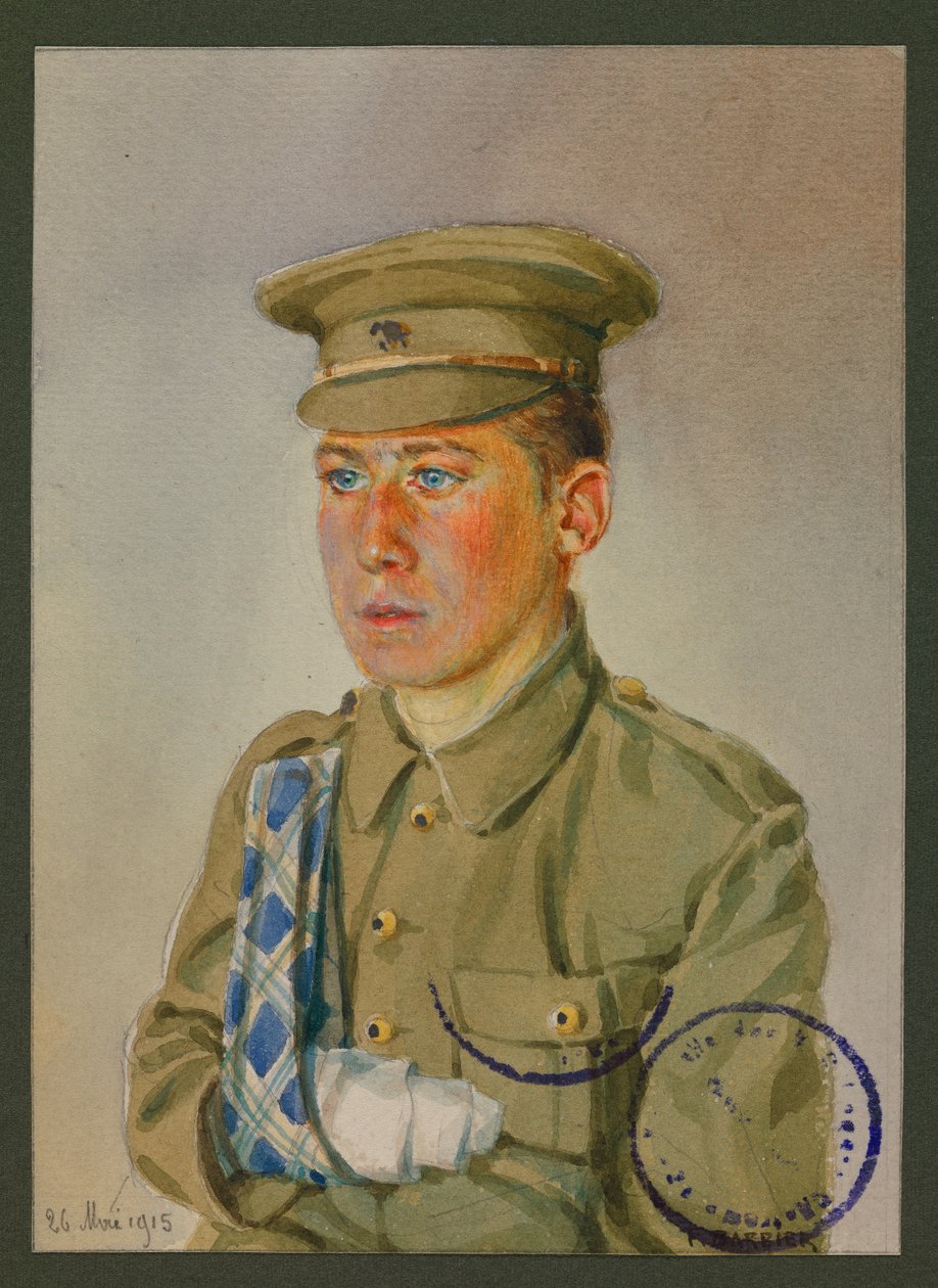 Georges Haskell , brit katona a Royal Scott Brightonban, Gustrowban alkotó: Fernand Barbier