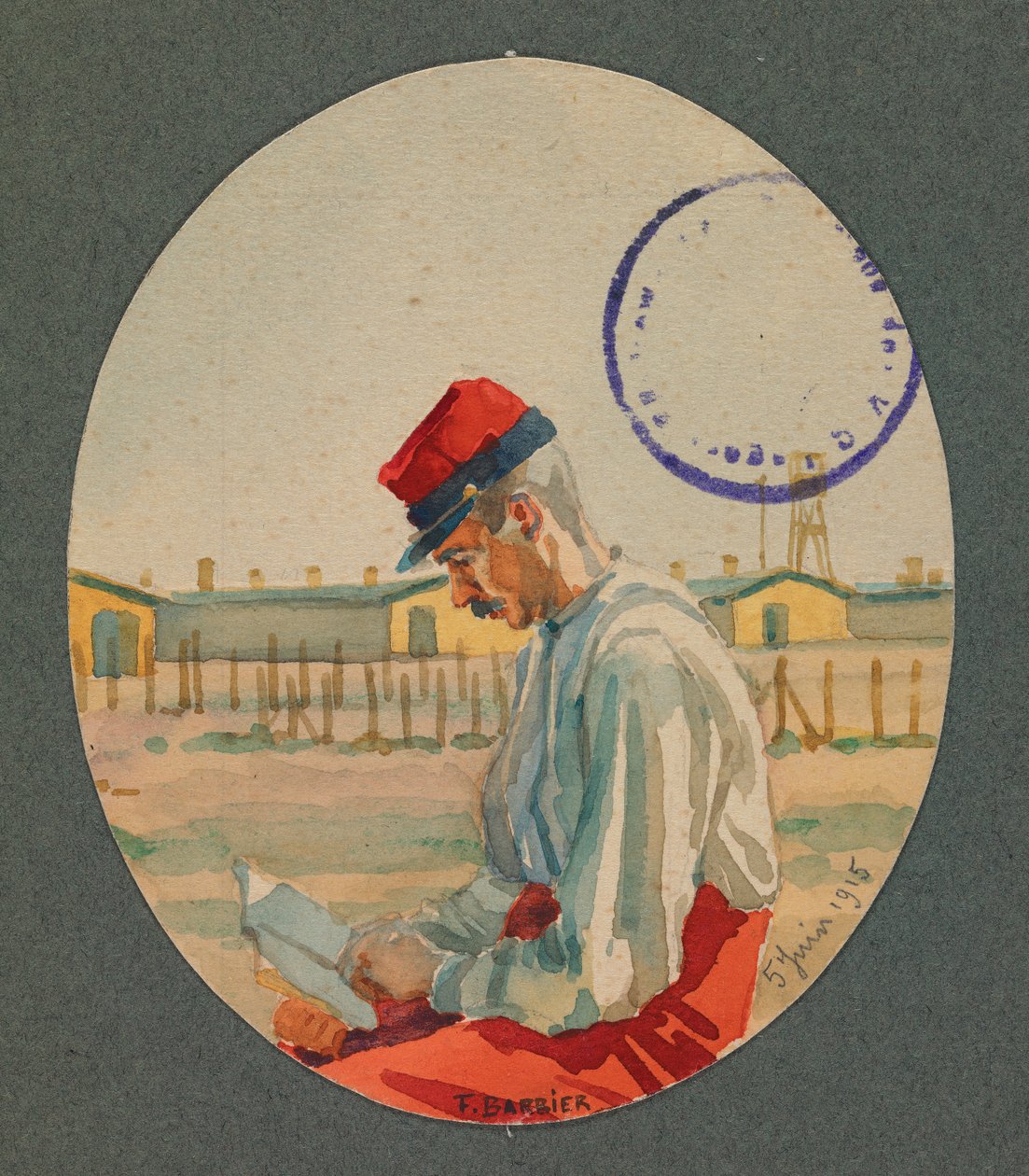 Simonet barátom, egy rab, aki Gustrowban olvasott. alkotó: Fernand Barbier