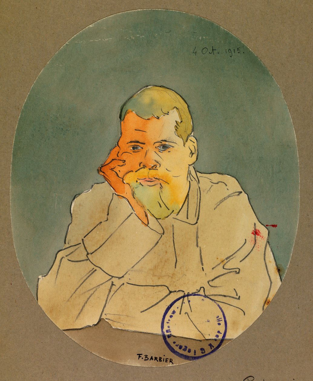 Egy orosz fogoly portréja, Gustrow alkotó: Fernand Barbier