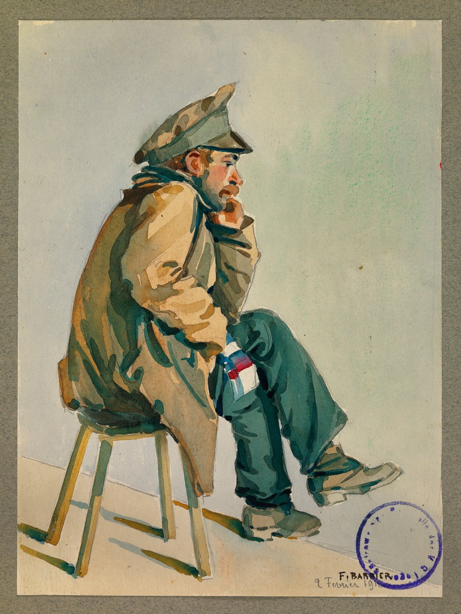 Orvosi vizsgálatra váró orosz fogoly, Gustrow alkotó: Fernand Barbier