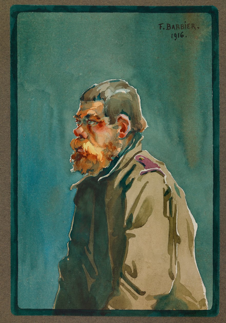 Fogságba esett orosz katona 1916-ban, Gustrow (akvarell) alkotó: Fernand Barbier