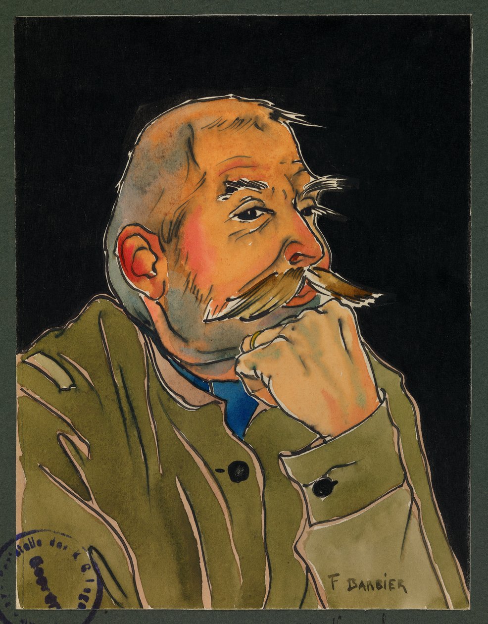 Lecacheux őrmester, Gustrow alkotó: Fernand Barbier