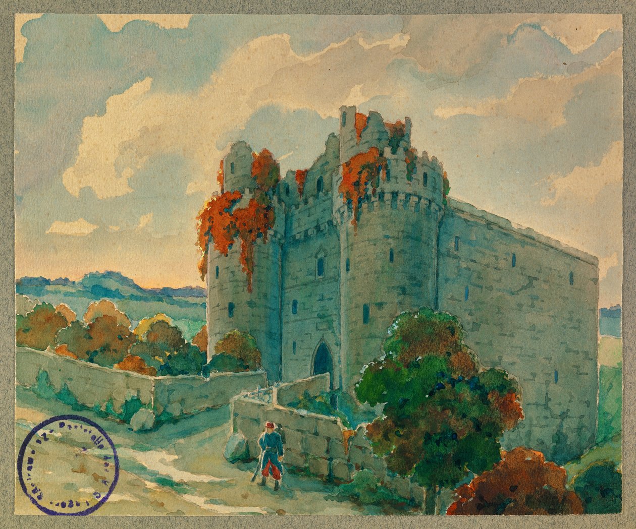 A 306. gyalogezred nyugalomban, Berzy le Sec várában alkotó: Fernand Barbier