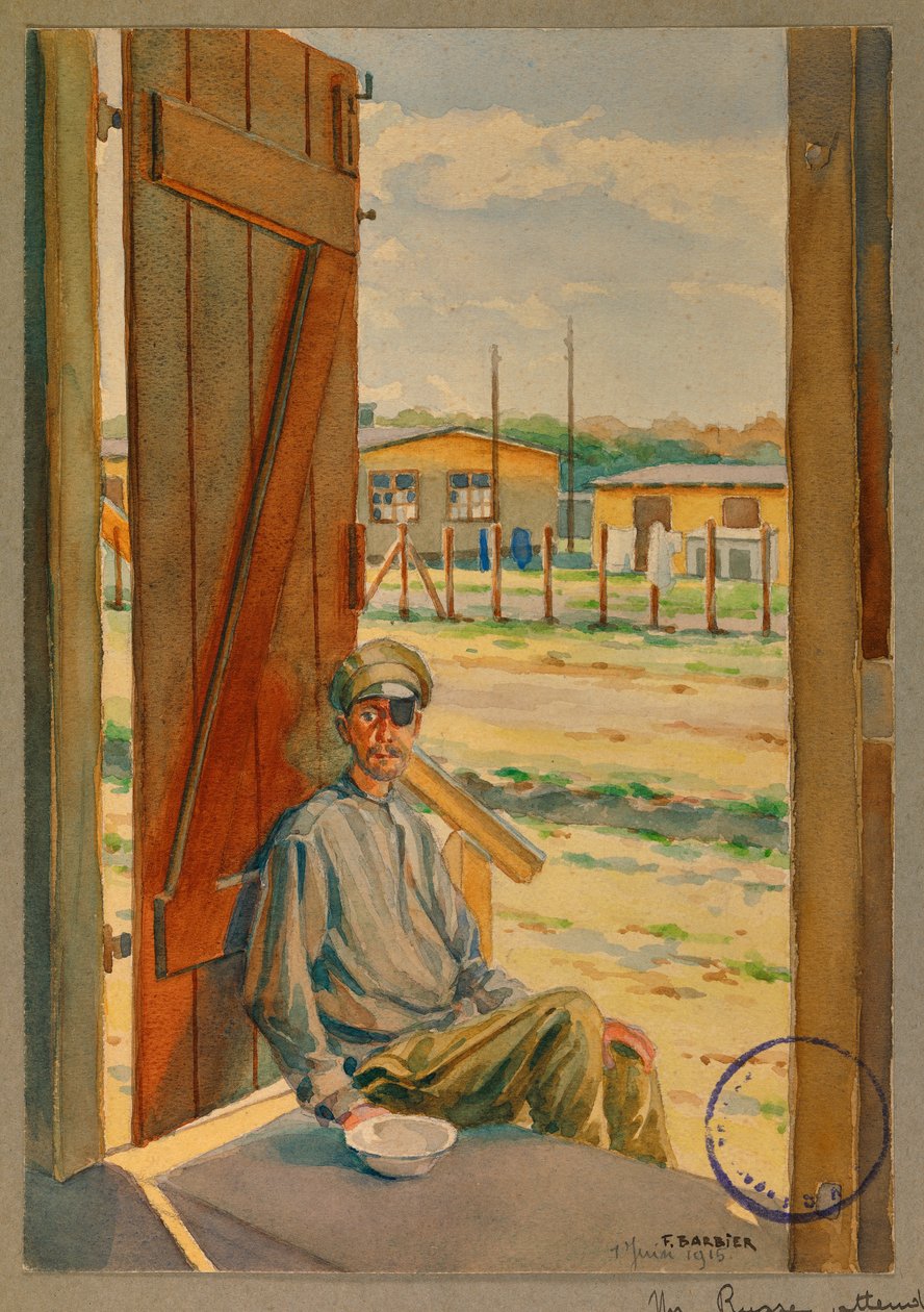 egy orosz fogoly portréja, Gustrow alkotó: Fernand Barbier