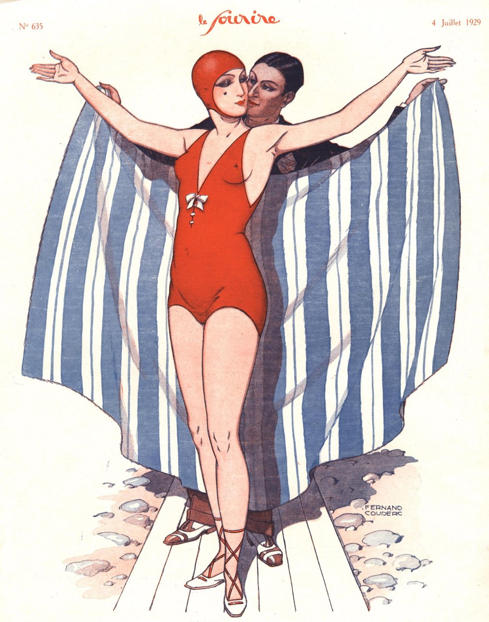 A „Le Sourire” első borítója, 1929. július (színes litó) alkotó: Fernand Couderc