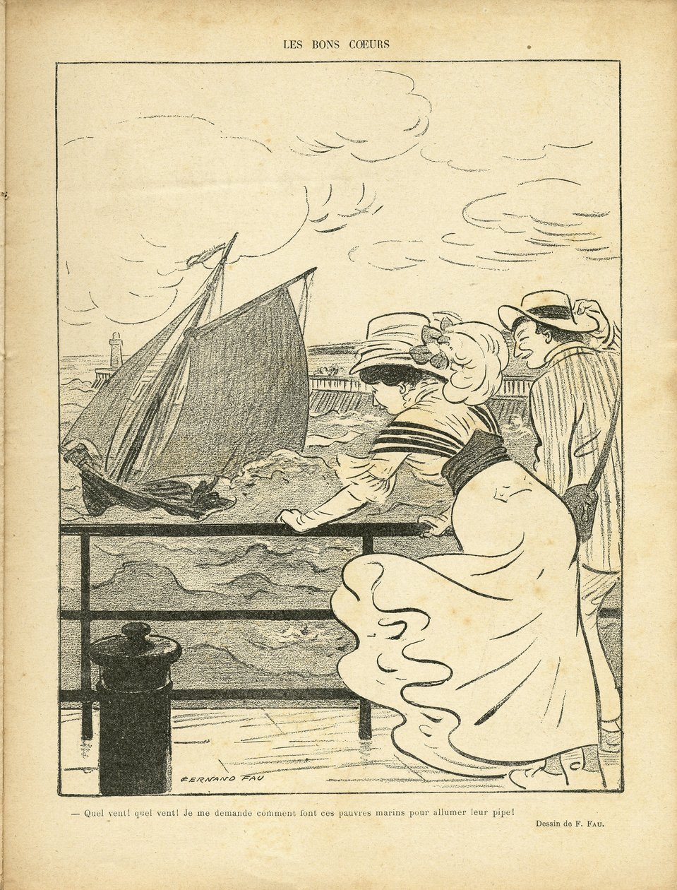 Fernand Fau (1858-1919) illusztrációja a Le Rire című folyóiratban. alkotó: Fernand Fau