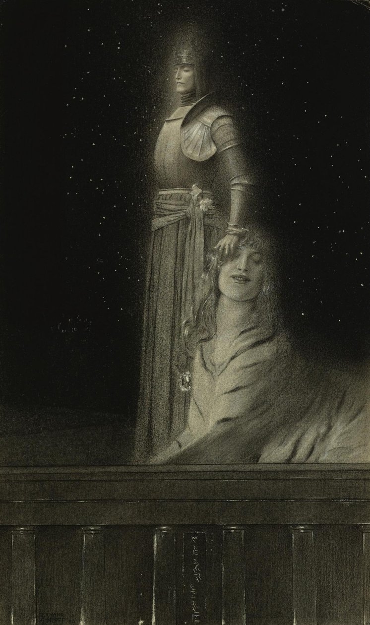 Avec Verhaeren: Un Ange With Verhaeren: An Angel, 1889. alkotó: Fernand Khnopff