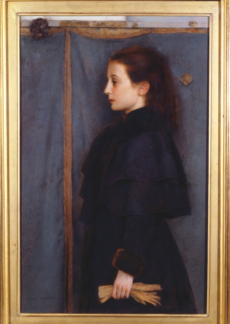Jeanne de Bauer portréja, 1890 alkotó: Fernand Khnopff