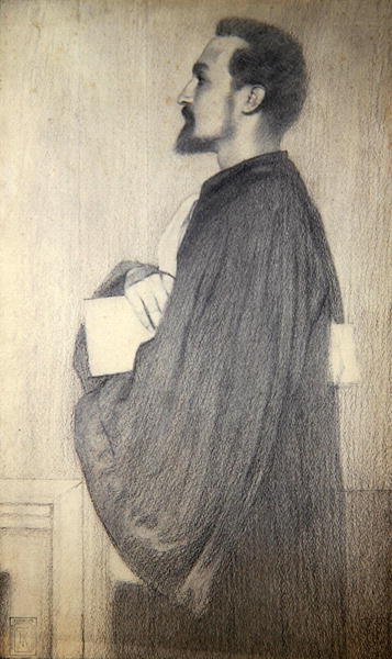 Férfi portré (ceruza papíron) alkotó: Fernand Khnopff